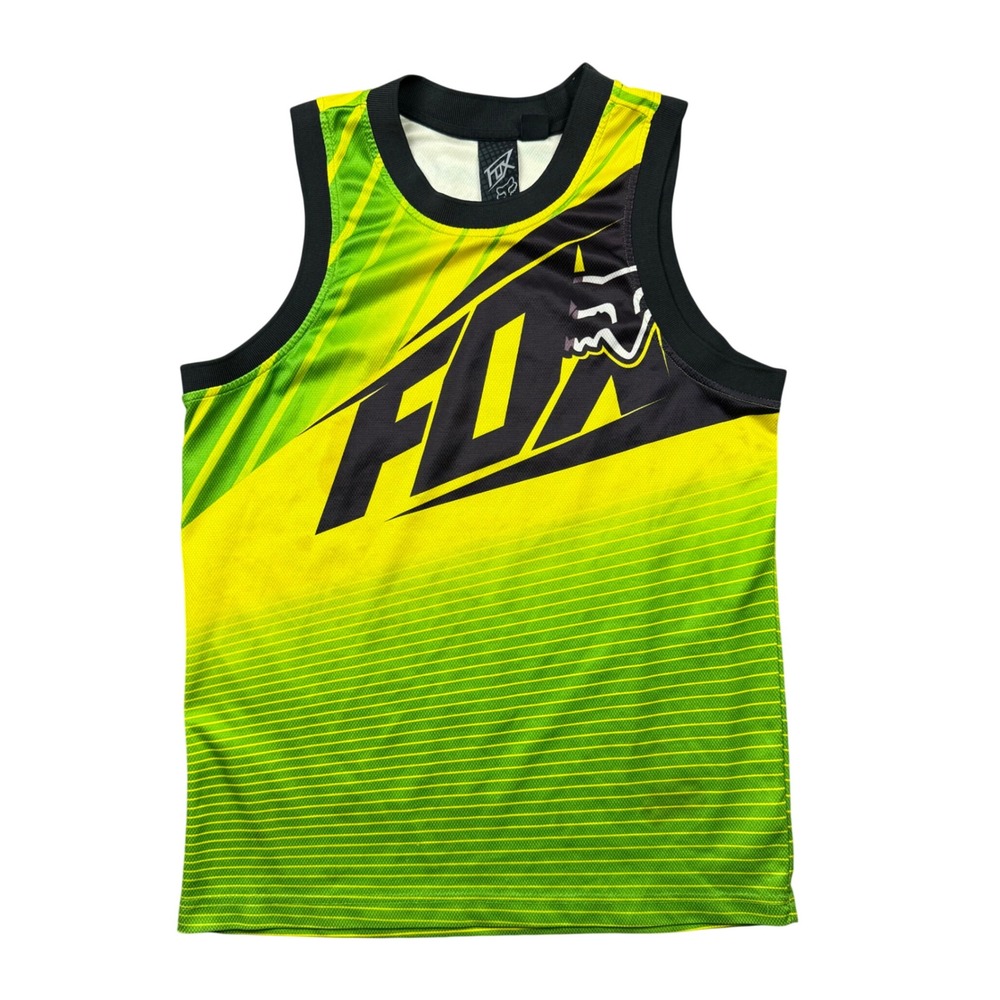 Fox Racing Jersey Shirt Men Small Green Tank Top Motocross Dirtbike Y2K